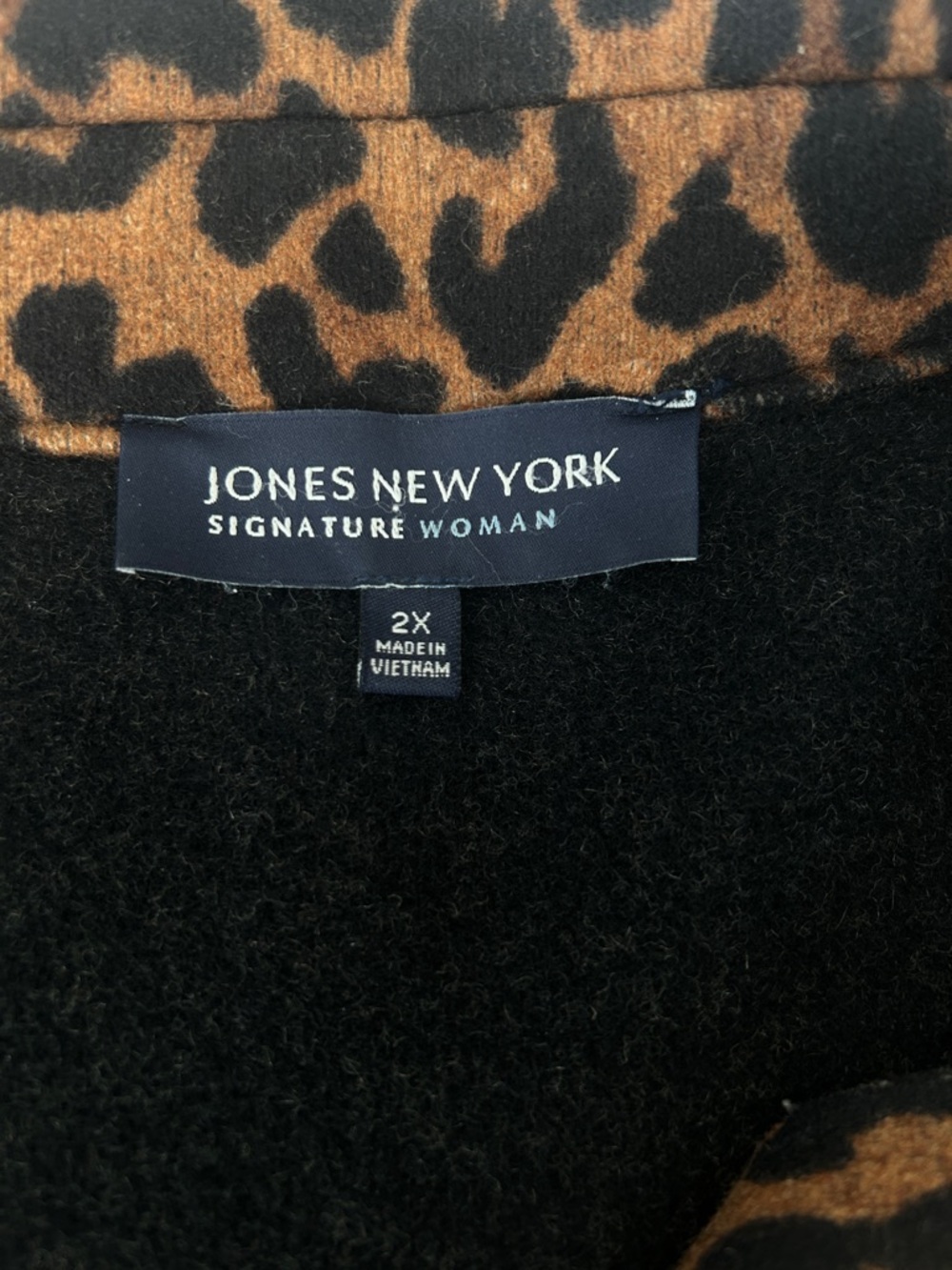 Jones New York Signature Leopard Print Wool Coat Brown Tan Women's Plus 2X - Picture 16 of 17